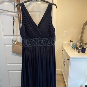 Navy blue long formal dress, size 14